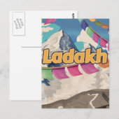 Ladakh, India Vintage reisposter Briefkaart (Voorkant / Achterkant)