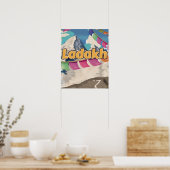 Ladakh, India Vintage reisposter Poster (Keuken)