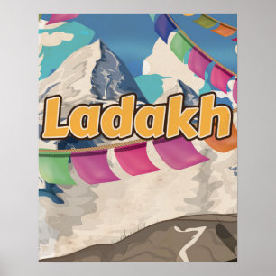 Ladakh, India Vintage reisposter Poster