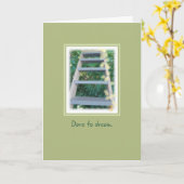 Ladder "Durf te dromen" op groen Inspirerend Kaart (Gele Bloem)