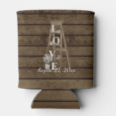 Ladder en Baby's Breath Rustieke Bruiloft Blikjeskoeler (Achterkant)