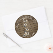  Ladder en Lantern Rustic Barn Wedding Ronde Sticker (Envelop)