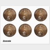 ladder en rustieke schuur hout bruiloft ronde sticker (Vel)