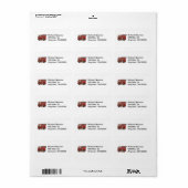 Ladder Fire Truck Adreslabel Etiket (Full Sheet)