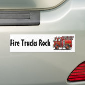 "Ladder Fire Truck, Fire Trucks Rock Bumper Sticke Bumpersticker (Op auto)