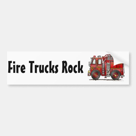 "Ladder Fire Truck, Fire Trucks Rock Bumper Sticke Bumpersticker (Voorkant)