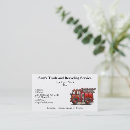 Ladder Fire Truck Visitekaartje (Staand voorkant)