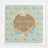 Ladder Hoorn Shell Blauw Retro Trouwpapier Servett Servet (Voorkant)