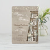  ladder met Antiek witte rozen liefde Kaart (Staand voorkant)