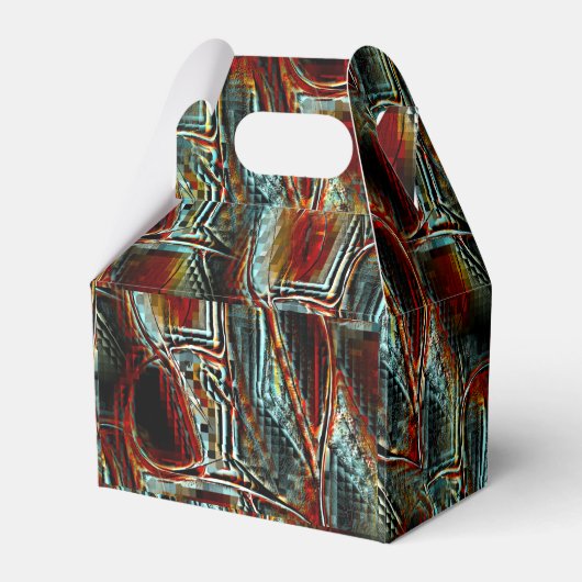 Ladder met een witte pixel in grijs cyaan koraal bedankdoosjes (Voorkant Zijde)