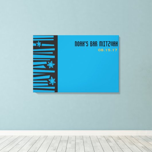 LADDER NAAR DE STARS Bar Mitzvah Inlogbord Canvas Afdruk (Insitu (Houten vloer))