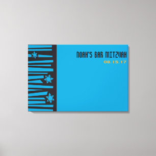 LADDER NAAR DE STARS Bar Mitzvah Inlogbord Canvas Afdruk