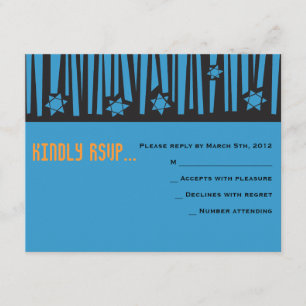 LADDER naar STARS Bar Bat Mitzvah Reply Card2 RSVP Kaartje