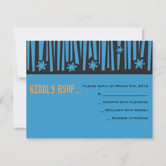 LADDER naar STARS Bar Bat Mitzvah Reply Card2 RSVP Kaartje (Voorkant)
