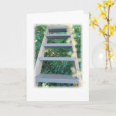 Ladder op wit Inspirerend Kaart (Gele Bloem)