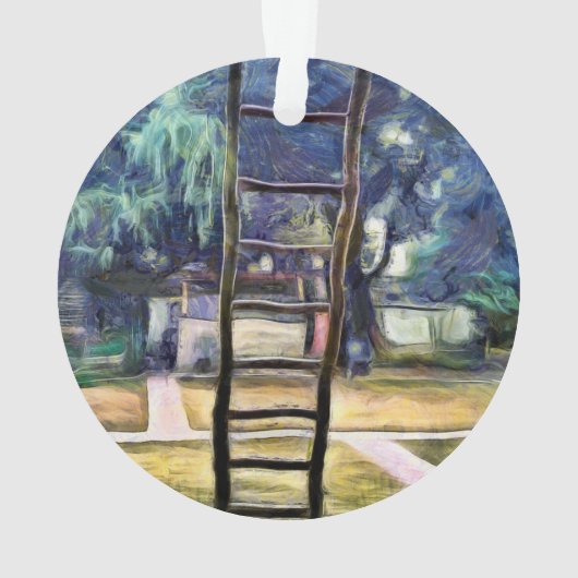 Ladder tegen de muur ornament (achterkant)