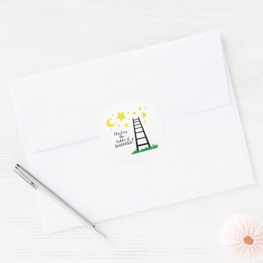 Ladder van succes ronde sticker (Envelop)