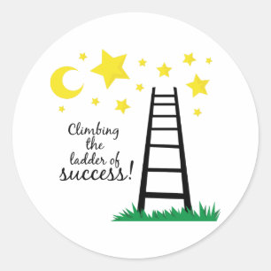 Ladder van succes ronde sticker