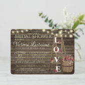 Ladder Wijn Barrel en Roos Rustisch Vrijgezellenfe Kaart (Staand voorkant)