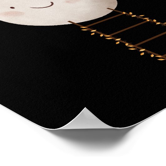 Ladder With Fairy Lights To The Moon Nursery Poster (Hoek)