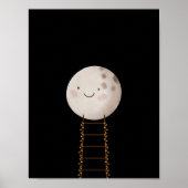 Ladder With Fairy Lights To The Moon Nursery Poster (Voorkant)