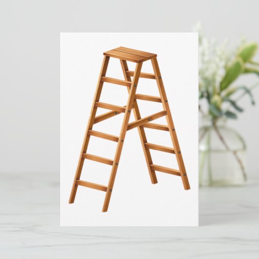 Ladder Wooden Stappen Uitnodigingen (Staand voorkant)