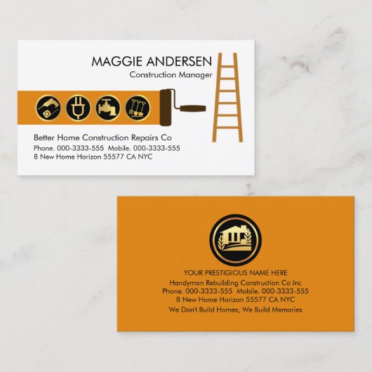Ladderpenseel Schilderen Handyman Tools Visitekaartje (Voorkant / Achterkant)