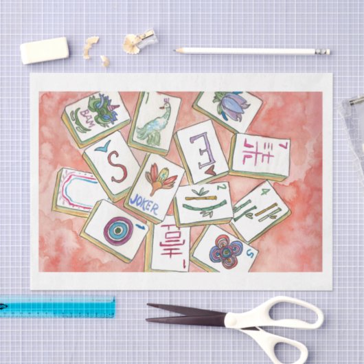 lade met roze tegels tissuepapier (Craft)