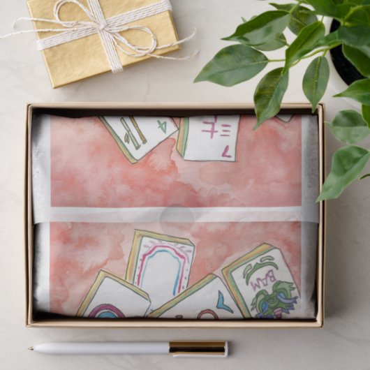 lade met roze tegels tissuepapier (Geschenk)