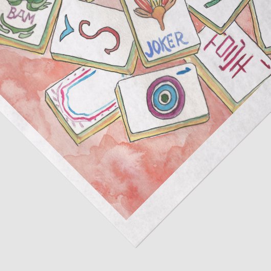 lade met roze tegels tissuepapier (Detail)