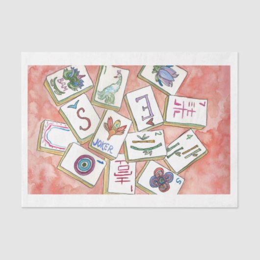 lade met roze tegels tissuepapier (Voorkant)