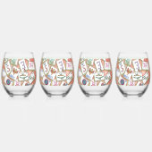 lade met roze tegels wijnglas zonder voet (Achterkant)