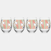 lade met roze tegels wijnglas zonder voet (Links)