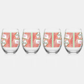 lade met roze tegels wijnglas zonder voet (Rechts)