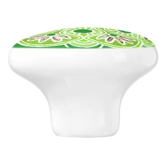 Lade Trek lime groen patroon Keramische knop (Zijkant)