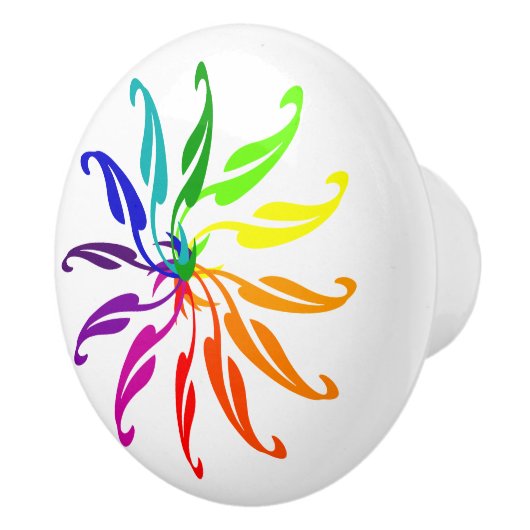 Lade trekken - kleur wiel bladeren keramische knop (Rechts)