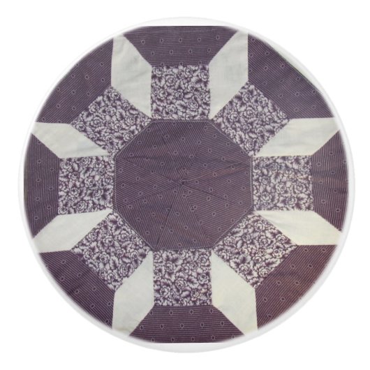 Lade trekken - Paarse gewatteerde patroon Keramische Knop (Voorkant)