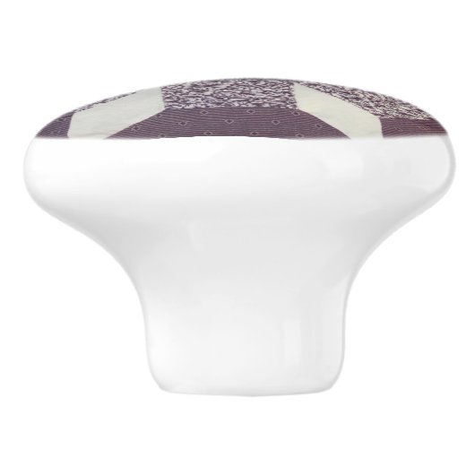 Lade trekken - Paarse gewatteerde patroon Keramische Knop (Zijkant)