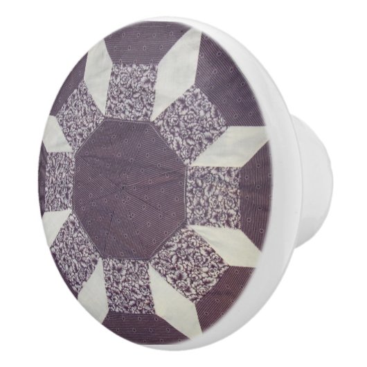 Lade trekken - Paarse gewatteerde patroon Keramische Knop (Rechts)