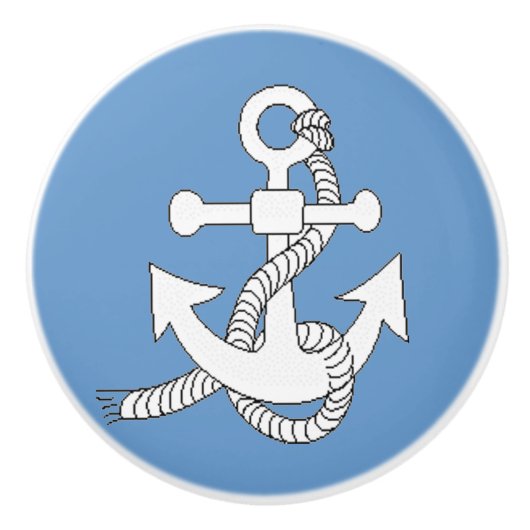 Lade trekt - anker (wit) keramische knop (Voorkant)