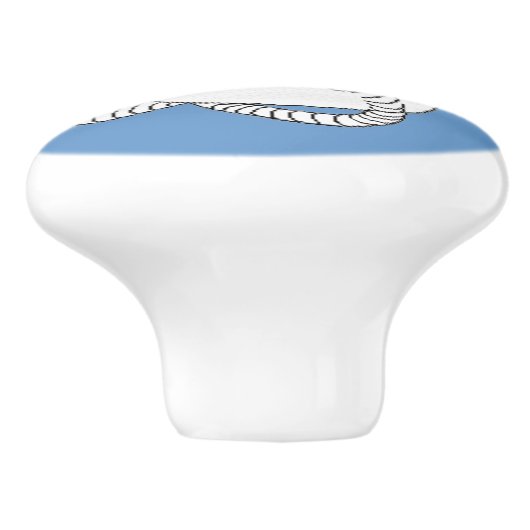 Lade trekt - anker (wit) keramische knop (Zijkant)