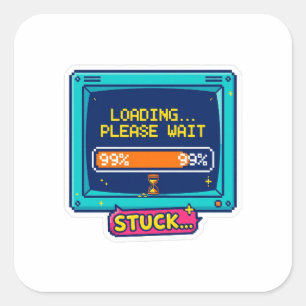 Laden Even Geduld Leuk Retro Tech Sticker