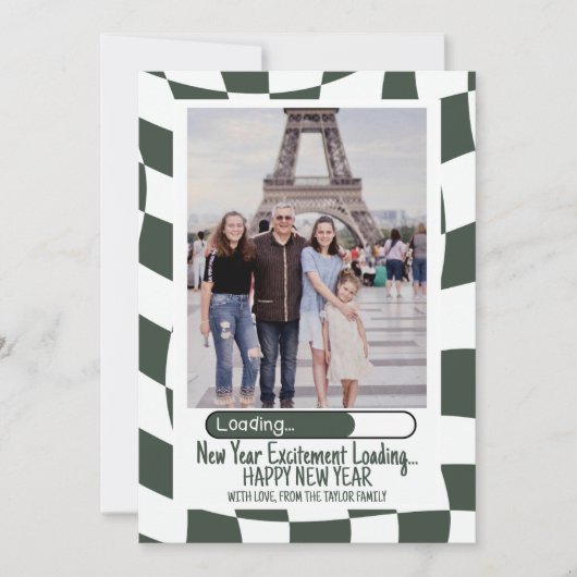 Laden...Retro Groovy Trendy Gelukkig Nieuwjaar 202 Feestdagenkaart (Voorkant)