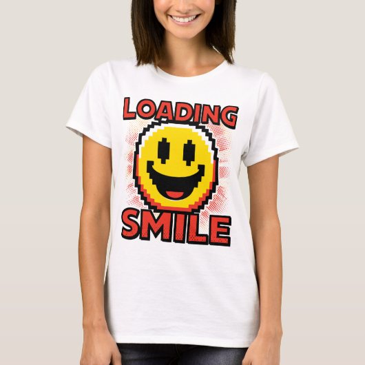 Laden Smiley – Retro Pixel Art 8-Bit Smiley Gezich T-shirt (Voorkant)