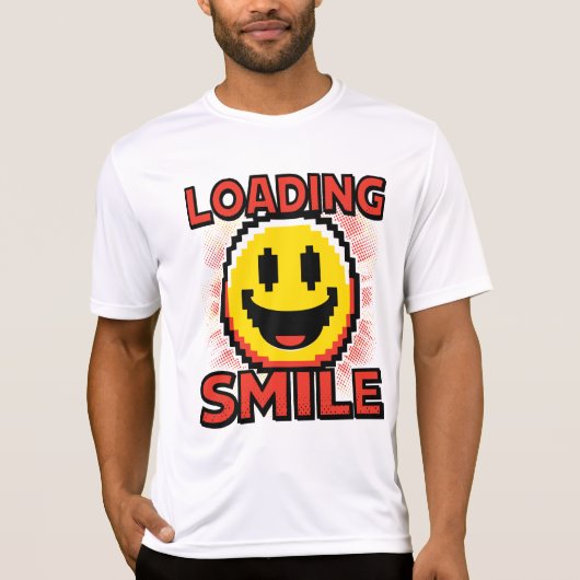 Laden Smiley – Retro Pixel Art 8-Bit Smiley Gezich T-shirt (Voorkant)