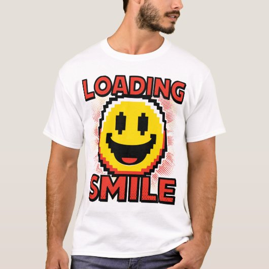 Laden Smiley – Retro Pixel Art 8-Bit Smiley Gezich T-shirt (Voorkant)