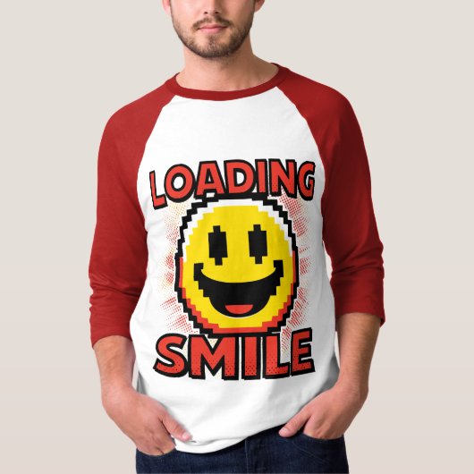 Laden Smiley – Retro Pixel Art 8-Bit Smiley Gezich T-shirt (Voorkant)