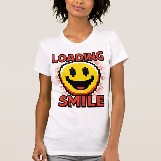 Laden Smiley – Retro Pixel Art 8-Bit Smiley Gezich T-shirt (Voorkant)