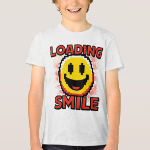 Laden Smiley – Retro Pixel Art 8-Bit Smiley Gezich Tri-Blend Shirt