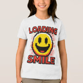 Laden Smiley – Retro Pixel Art 8-Bit Smiley Gezich Tri-Blend Shirt (Voorkant)